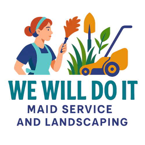 Woman with gardening tools representing maid service and landscaping business